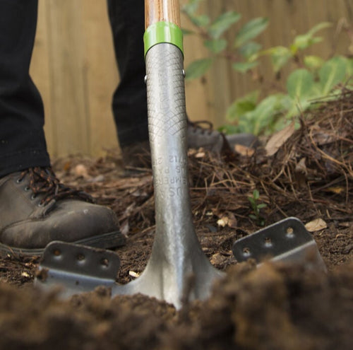 Ames Long Wood Handle Round Point Shovel