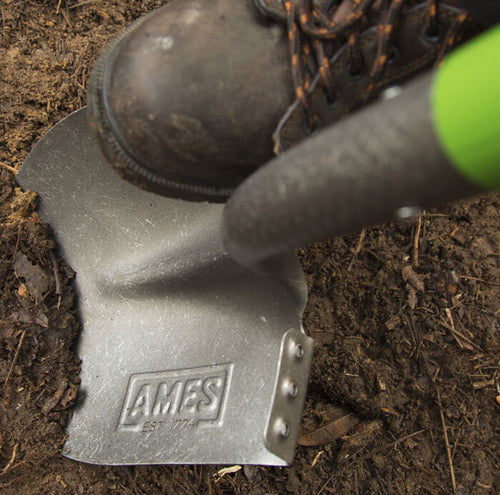 Ames Long Wood Handle Round Point Shovel
